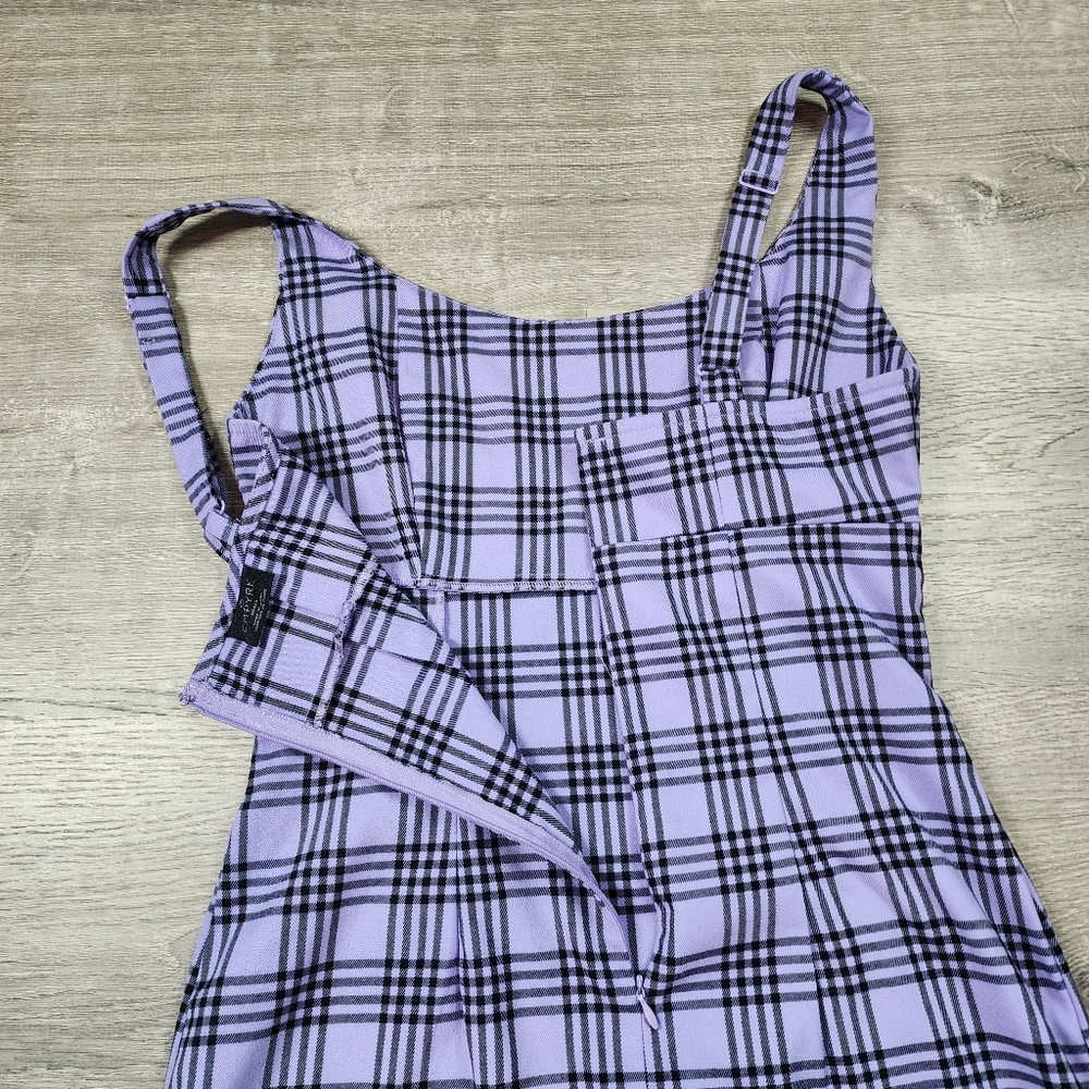EMPYRE Purple Black Plaid Dress Small - Picture 15 of 16